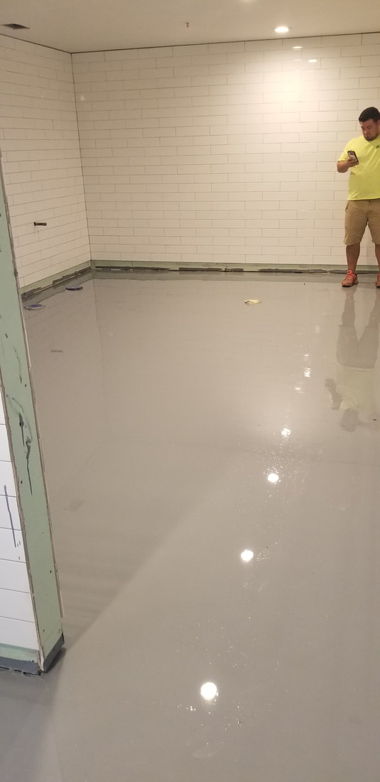 Pearl white metallic epoxy floor!  Now that is a bright floor! Recently we  completed a pearl white metallic epoxy floor for a client in Reynoldsburg,  Ohio. Our client wanted a floor